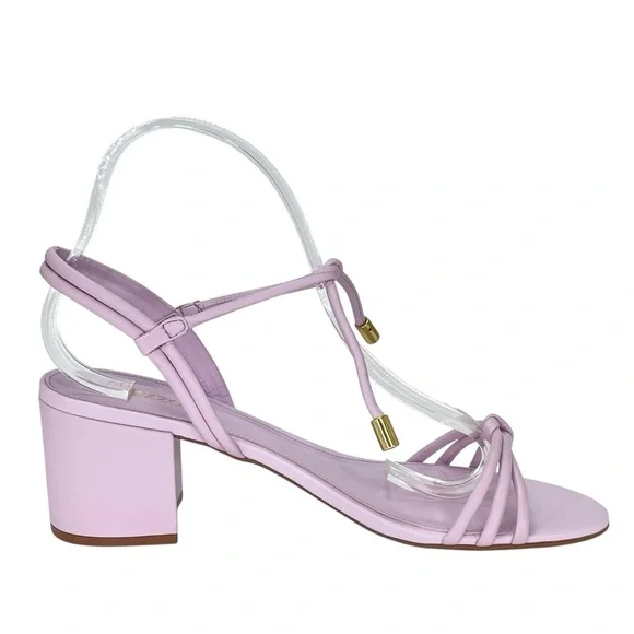 Arezzo Camila Soft Purple Leather Womens Mid Block Sandal Size 9.5M - Picture 5 of 12